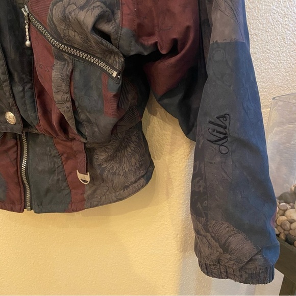 Vintage NILS Women Floral Patterned Silver Hardware Ski Jacket Size Small - Picture 6 of 12